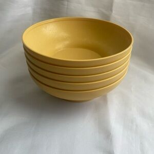 Lot 5 VTG Tupperware Cereal  Salad Bowls Harvest Gold 890 Soup